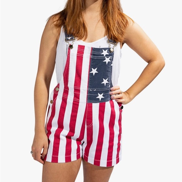 Womens Stretch Denim Shorts Overalls 